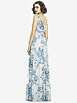 Alt View 5 Thumbnail - Cottage Rose Dusk Blue Sleeveless Draped Chiffon Maxi Dress with Front Slit