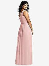 Alt View 2 Thumbnail - Rose Sleeveless Draped Chiffon Maxi Dress with Front Slit