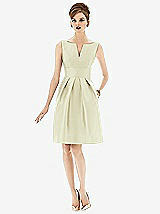 Front View Thumbnail - Butter Yellow Alfred Sung Bridesmaid Dress D654