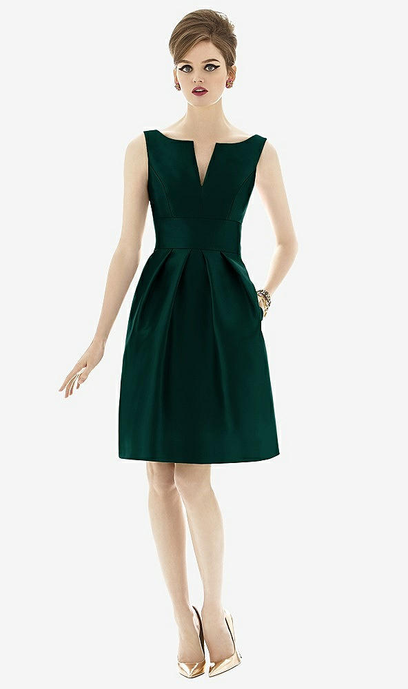 Front View - Evergreen Alfred Sung Bridesmaid Dress D654