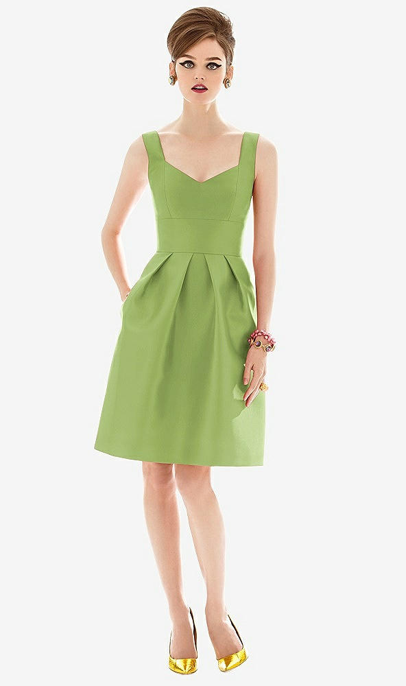 Front View - Mojito Cocktail Sleeveless Satin Twill Dress