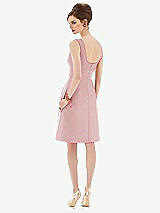Rear View Thumbnail - Ballet Pink Cocktail Sleeveless Satin Twill Dress