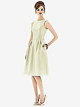 Front View Thumbnail - Butter Yellow Alfred Sung Open Back Cocktail Dress D660