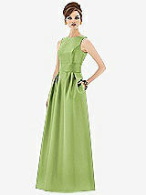 Front View Thumbnail - Mojito Alfred Sung Open Back Satin Twill Gown D661