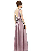 Rear View Thumbnail - Dusty Rose Alfred Sung Open Back Satin Twill Gown D661