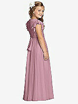 Rear View Thumbnail - Dusty Pink Flower Girl Dress FL4038
