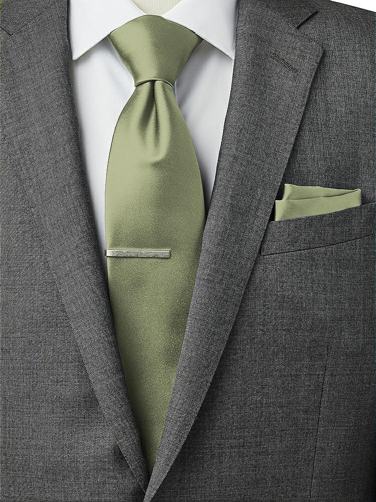 Back View - Kiwi Matte Satin Pocket Squares by After Six