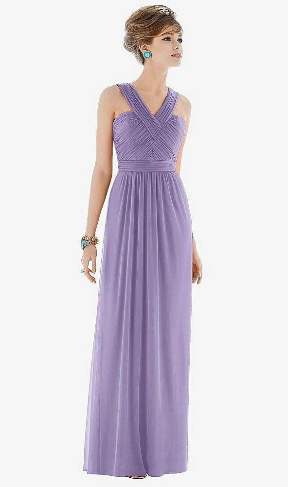 Front View - Passion Maxi Chiffon Sleeveless Halter Dress