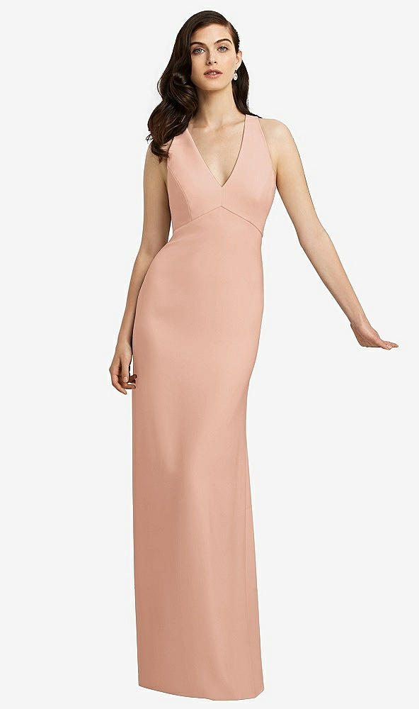 Front View - Pale Peach Dessy Bridesmaid Dress 2938