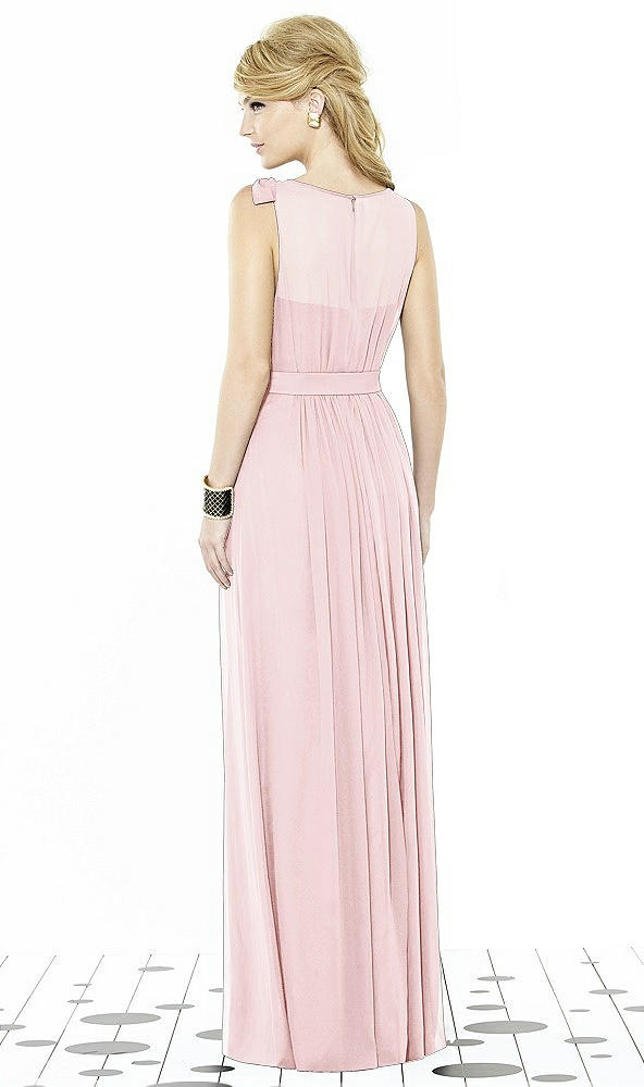 Back View - Ballet Pink After Six Bridesmaid Dress 6714