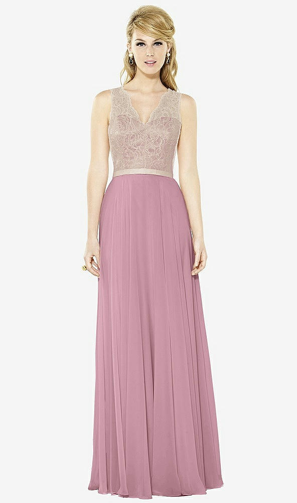 Front View - Dusty Pink & Cameo After Six Bridesmaid Dress 6715