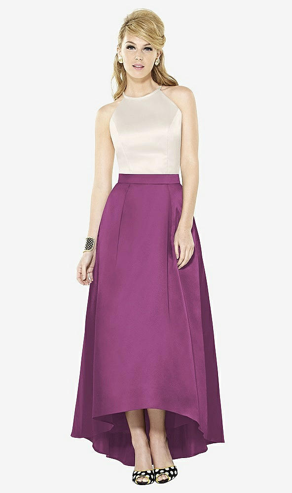 Front View - Radiant Orchid & Ivory After Six Bridesmaid Dress 6718