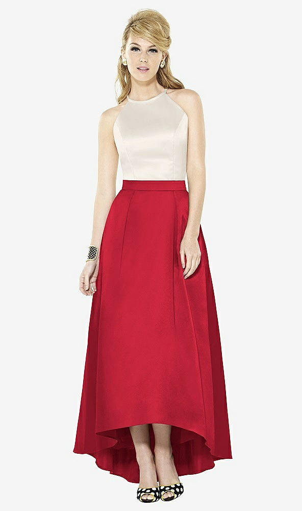 Front View - Flame & Ivory After Six Bridesmaid Dress 6718