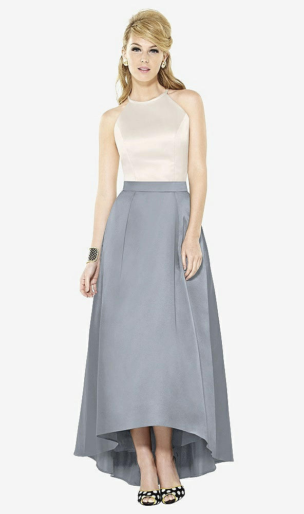 Front View - Platinum & Ivory After Six Bridesmaid Dress 6718