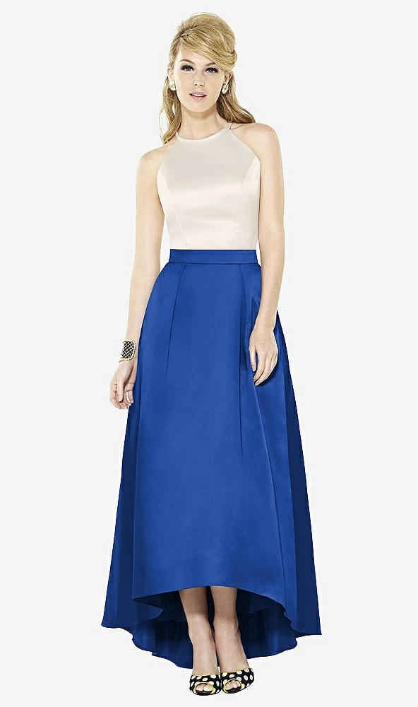 Front View - Sapphire & Ivory After Six Bridesmaid Dress 6718