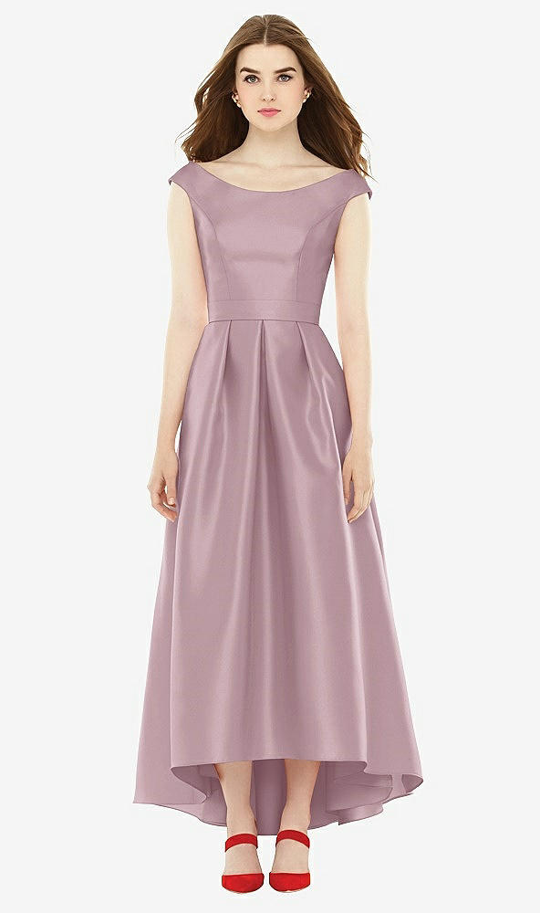 Front View - Dusty Rose Alfred Sung Bridesmaid Dress D722