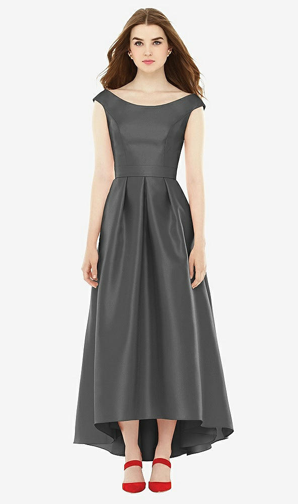 Front View - Pewter Alfred Sung Bridesmaid Dress D722