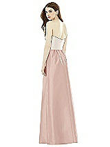 Rear View Thumbnail - Toasted Sugar & Ivory Full Length Strapless Satin Twill dress with Pockets