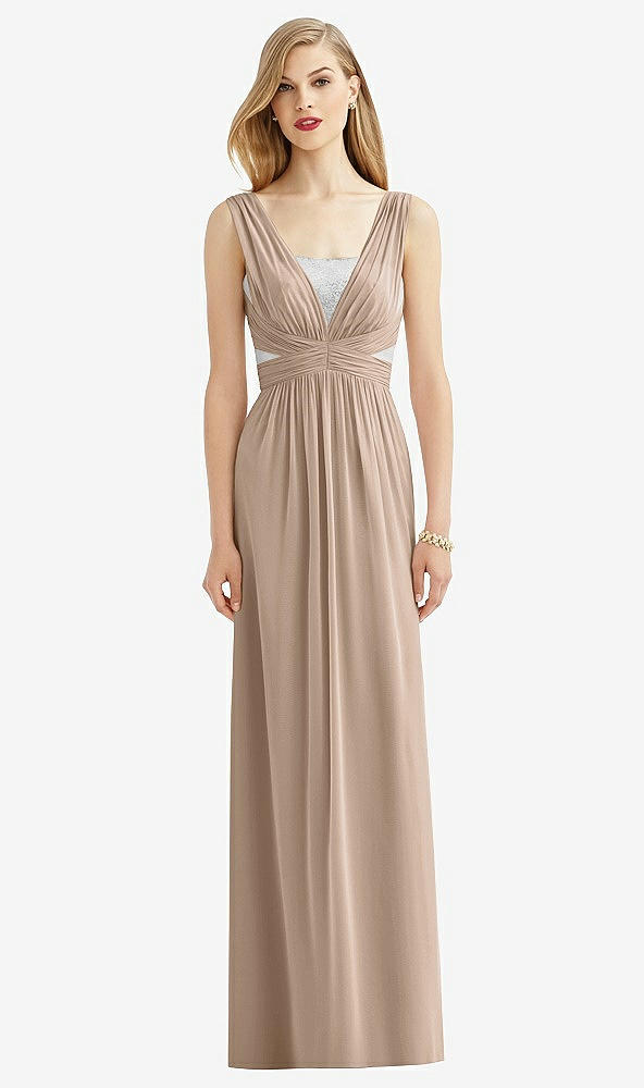 Front View - Topaz & Metallic Silver After Six Bridesmaid Dress 6741