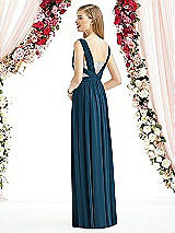 Rear View Thumbnail - Atlantic Blue & Metallic Silver After Six Bridesmaid Dress 6741