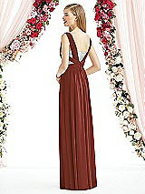 Rear View Thumbnail - Auburn Moon & Metallic Silver After Six Bridesmaid Dress 6741