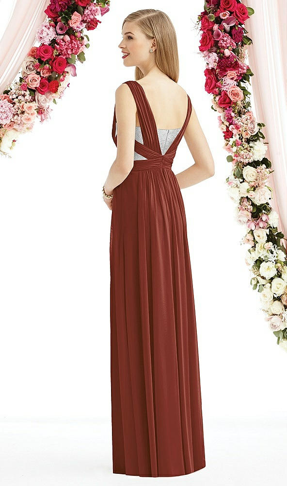 Back View - Auburn Moon & Metallic Silver After Six Bridesmaid Dress 6741