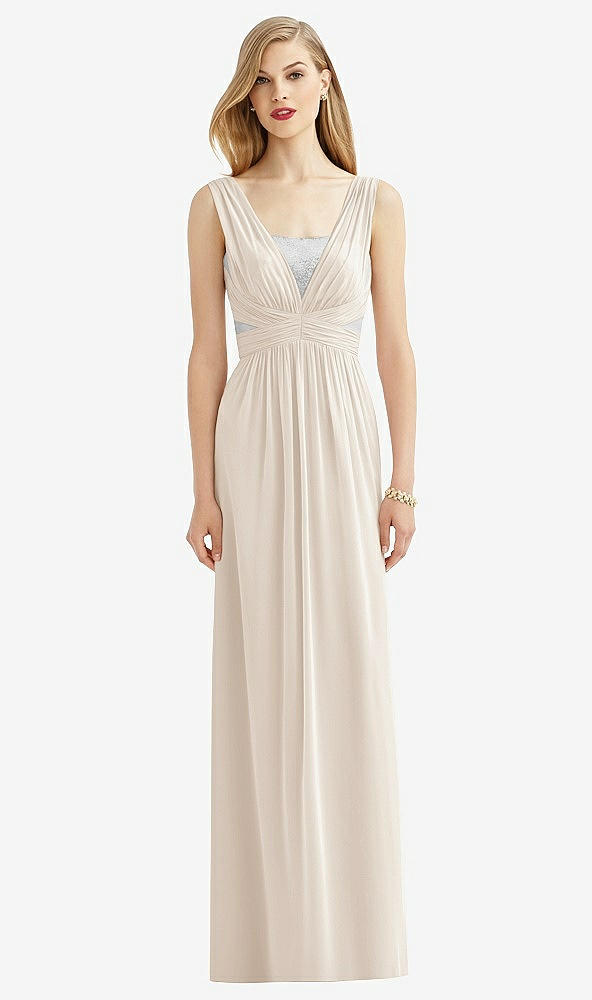 Front View - Oat & Metallic Silver After Six Bridesmaid Dress 6741
