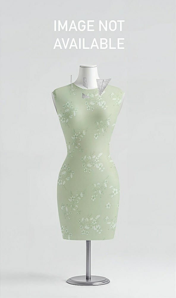 Back View - Vintage Primrose Sage & Metallic Silver After Six Bridesmaid Dress 6741