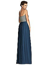 Rear View Thumbnail - Sofia Blue & Metallic Gold After Six Bridesmaid Dress 6749