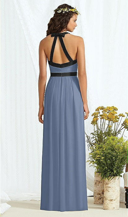Social Bridesmaids Style 8163 In Larkspur Blue \u0026 Black | The Dessy Group