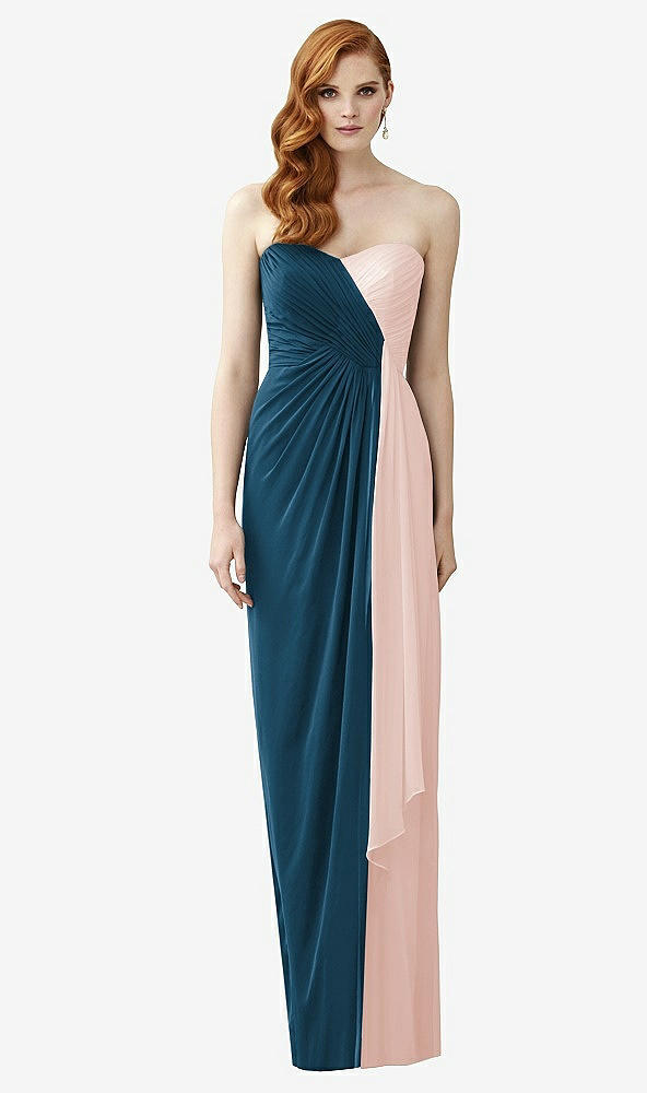 Front View - Atlantic Blue & Blush Dessy Collection Style 2956