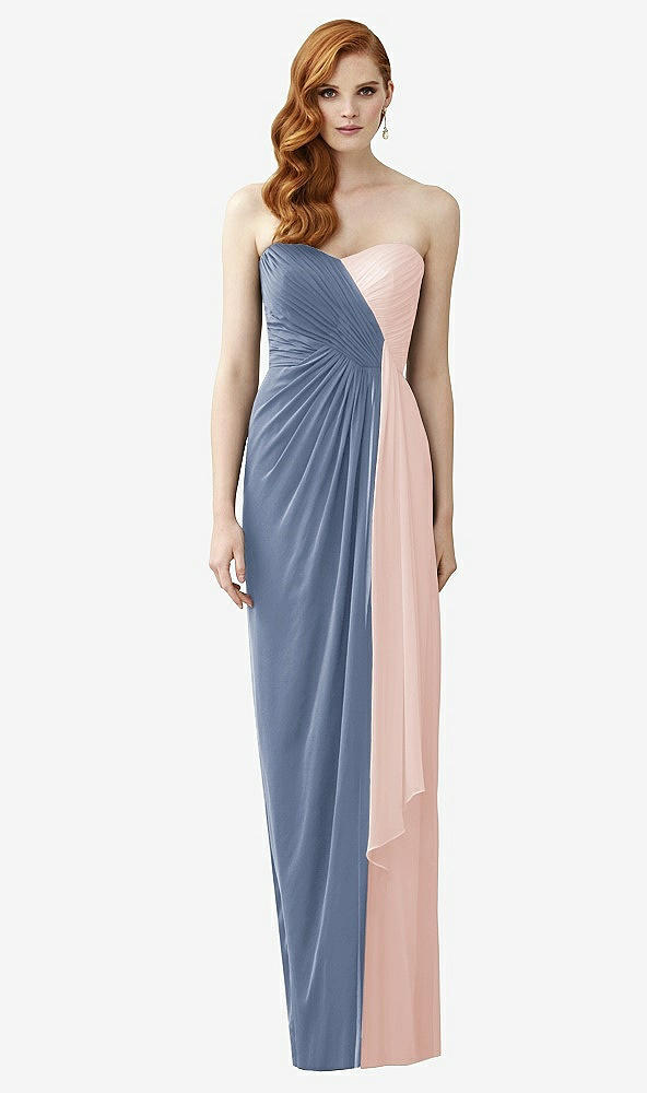 Front View - Larkspur Blue & Blush Dessy Collection Style 2956