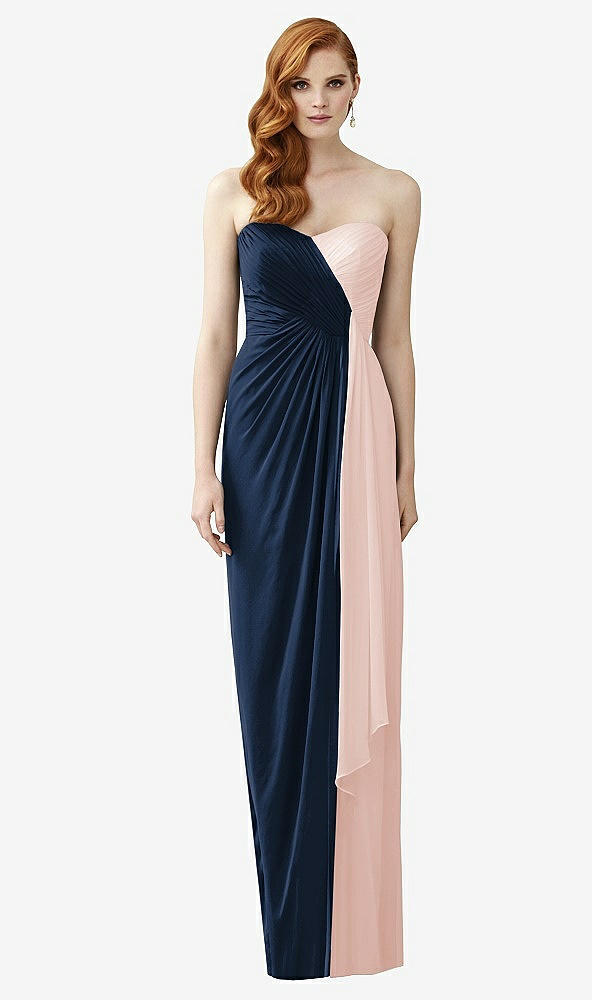 Front View - Midnight Navy & Blush Dessy Collection Style 2956