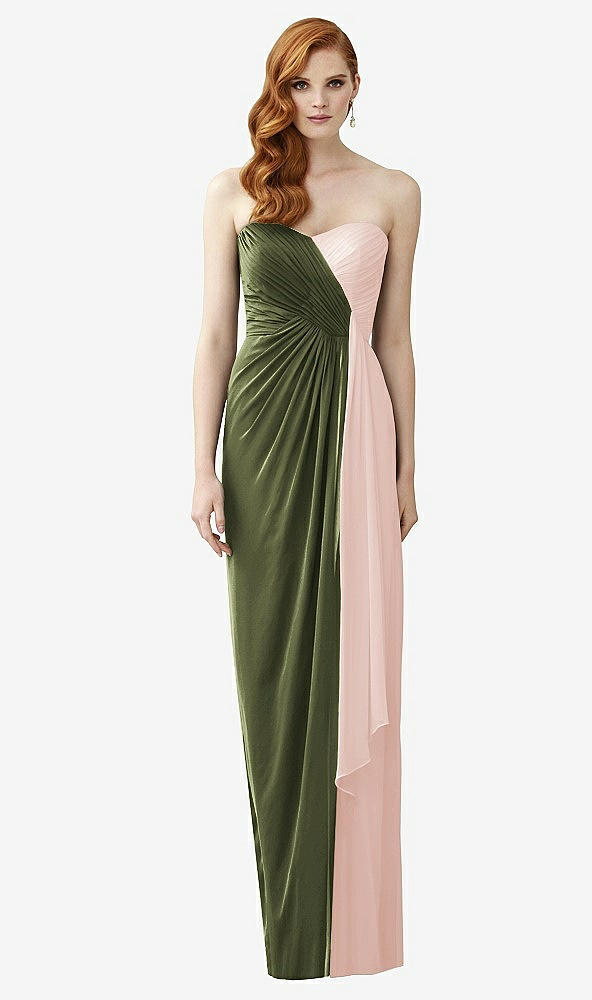 Front View - Olive Green & Blush Dessy Collection Style 2956