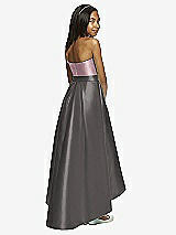 Rear View Thumbnail - Caviar Gray & Dusty Rose Dessy Collection Junior Bridesmaid JR533