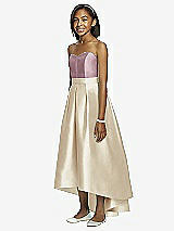Front View Thumbnail - Champagne & Dusty Rose Dessy Collection Junior Bridesmaid JR533