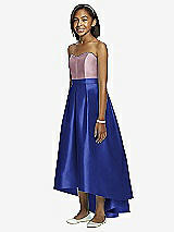 Front View Thumbnail - Cobalt Blue & Dusty Rose Dessy Collection Junior Bridesmaid JR533
