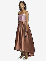 Front View Thumbnail - Cognac & Dusty Rose Dessy Collection Junior Bridesmaid JR533