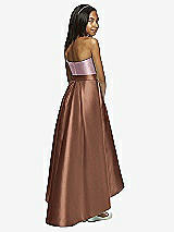 Rear View Thumbnail - Cognac & Dusty Rose Dessy Collection Junior Bridesmaid JR533