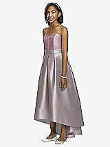 Front View Thumbnail - Cashmere Gray & Dusty Rose Dessy Collection Junior Bridesmaid JR533
