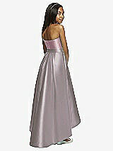 Rear View Thumbnail - Cashmere Gray & Dusty Rose Dessy Collection Junior Bridesmaid JR533