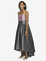 Front View Thumbnail - Gunmetal & Dusty Rose Dessy Collection Junior Bridesmaid JR533
