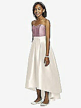 Front View Thumbnail - Ivory & Dusty Rose Dessy Collection Junior Bridesmaid JR533
