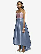 Front View Thumbnail - Larkspur Blue & Dusty Rose Dessy Collection Junior Bridesmaid JR533
