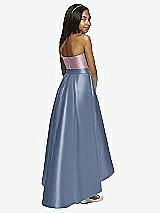 Rear View Thumbnail - Larkspur Blue & Dusty Rose Dessy Collection Junior Bridesmaid JR533