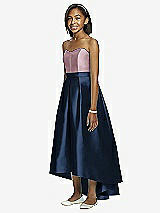 Front View Thumbnail - Midnight Navy & Dusty Rose Dessy Collection Junior Bridesmaid JR533