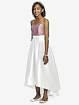 Front View Thumbnail - White & Dusty Rose Dessy Collection Junior Bridesmaid JR533