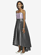 Front View Thumbnail - Gunmetal & Lilac Haze Dessy Collection Junior Bridesmaid JR533