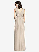 Rear View Thumbnail - Nude Gray  Sleeveless Shirred Skirt Maternity Dress