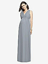 Front View Thumbnail - Platinum  Sleeveless Shirred Skirt Maternity Dress